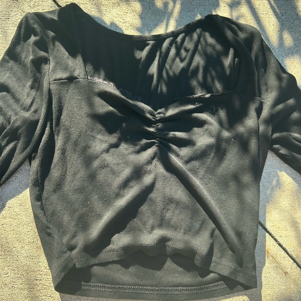 SHEIN Black Ruched Women's Blouse